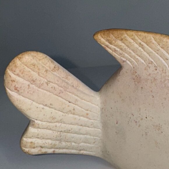 Vintage African Carved Soapstone Statue Fish Kenya Sculpture Beach Decor - Picture 5 of 7